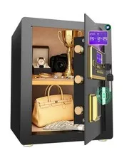 Security Safe with Digital Keypad & Alarm System - Electronic Lock Box for Je...