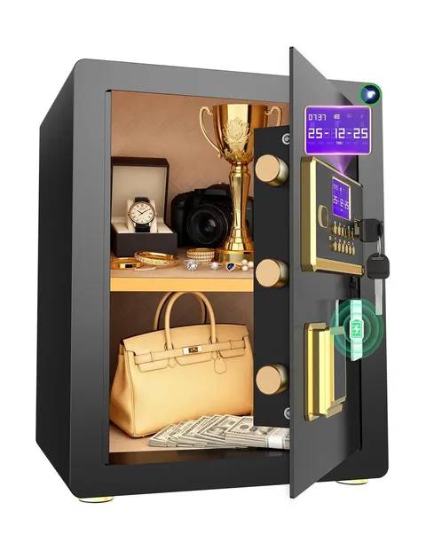 Security Safe with Digital Keypad & Alarm System - Electronic Lock Box for Je...