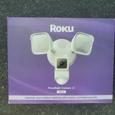 Roku Smart Home Floodlight Camera SE Wi-Fi Connected, Wired Surveillance Camera