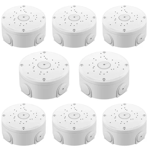8 PCS Universal Security Camera Junction Box ABS Waterproof Wall Mount Bracket