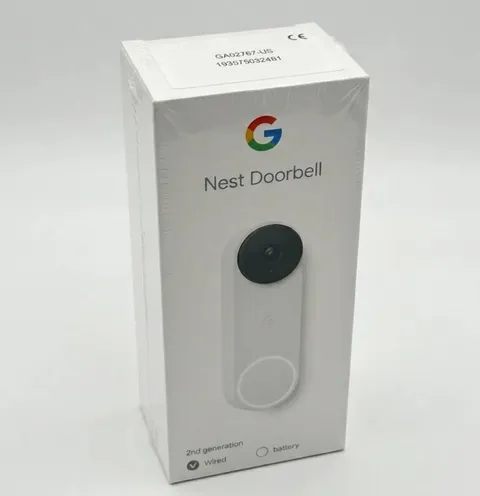 Google Nest VIDEO Doorbell (Wired, 2nd Gen) - Security Camera - Snow NEW