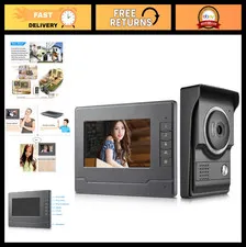 Wired 7" Video Intercom System - HD Door Phone, Dual-Way Intercom, Unlocking Kit