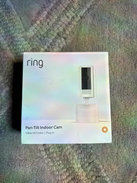 Ring Pan-Tilt Indoor Cam Plug-In White 1080p HD Security Camera NEW Free Ship