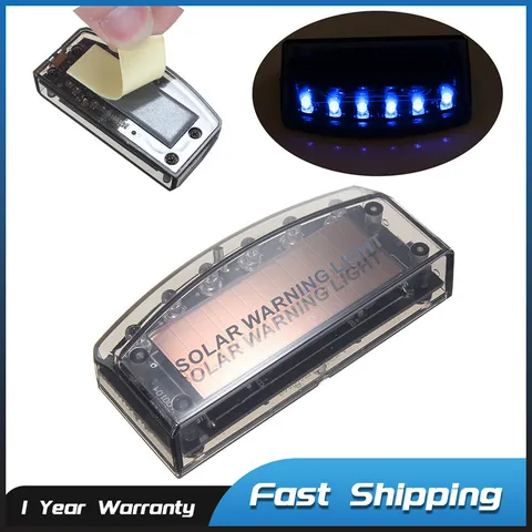 6 LEDs Car Solar Charger Car Burglar LED Strobe Lamp Sensor Security Light