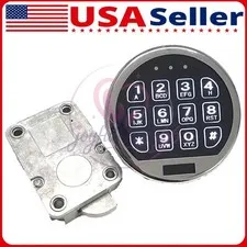 Electronic Safe Lock LED Keypad Chrome Gun Safe Lock Replacement With Swing Bolt