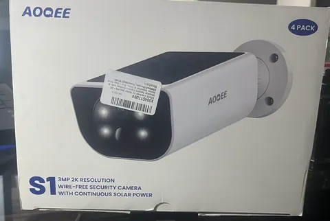 Aoqee S1 3MP 2K Resolution Solar Wireless Outdoor Security Camera - 4 Pack