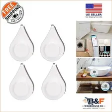 Smart Zigbee Water Leak Sensor 4-Pack with 120 dB Alarm & Battery Included