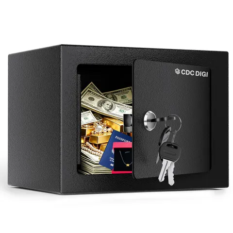 CDC DIGI Steel Security Safe Box with Key Lock,Safe Box for Home, Office, Mon...