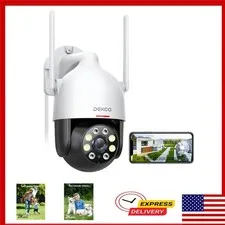 DEKCO 2K Outdoor WiFi Security Camera, Pan-Tilt Dome, Night Vision
