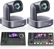 4K PTZ Camera and Conroller Bundle/Kit - 2-Pack 12X Optical Zoom NDI AI Tracking