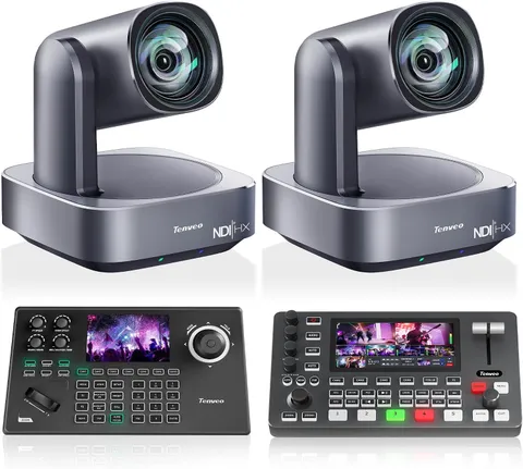 4K PTZ Camera and Conroller Bundle/Kit - 2-Pack 12X Optical Zoom NDI AI Tracking
