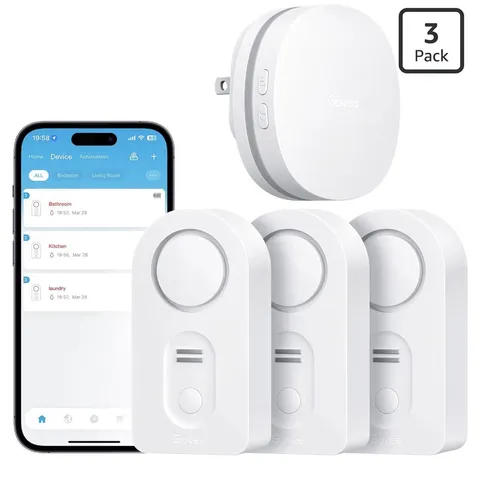 Govee WiFi Water Leak Detector 3 Packs Leak Alert with Remotely Email/APP