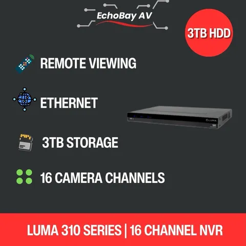 Luma 310 Series 16 Channel NVR- 3TB Preinstalled Storage (LUM-310-NVR-16CH)