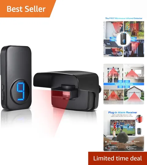 Wireless Driveway Alarm, Outdoor Weatherproof Motion Sensor & Detector with 6...