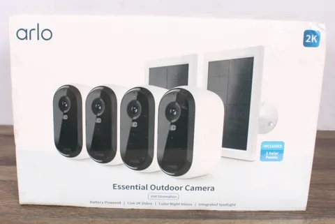 Arlo VMK3450-1SCNAS 2K Essential Outdoor Camera 2nd Gen, 4 Cameras and 2 Solar