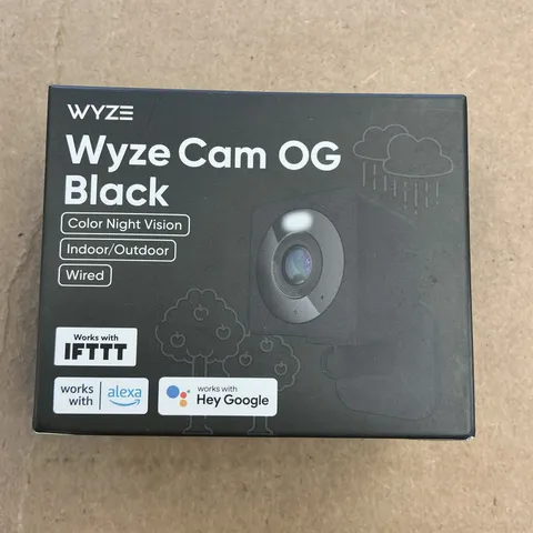Wyze Cam OG 1080p Color Night Vision Spotlight Motion Black Wi-Fi Smart  Sealed