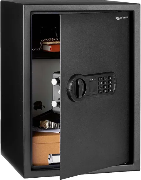 Amazon Basics Steel Home Security Safe Box Electronic Keypad