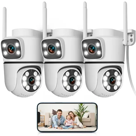 (2026 New) Dual Lens Wireless Security Camera Outdoor, 4MP WiFi Camera with F...