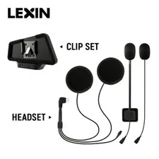 LEXIN LX-B4FM-X Helmet Intercom Bluetooth Headset Loud Sound Clip Set