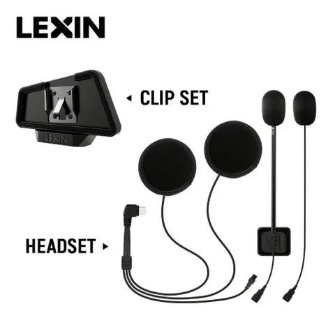 LEXIN LX-B4FM-X Helmet Intercom Bluetooth Headset Loud Sound Clip Set