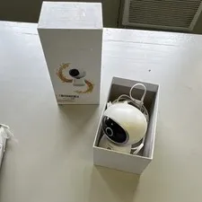 Smart WiFi Camera Indoor 1080p IP Wi-Fi White Wall Mount Alexa/Google +Cable