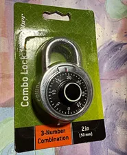 Caliber Combo Lock 2in Silver Padlock 3-Number Combination Hardened Shackle