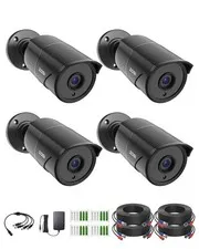 ZOSI 4 Pack 1080p Home Security Cameras with Audio Recording Built in Microphone