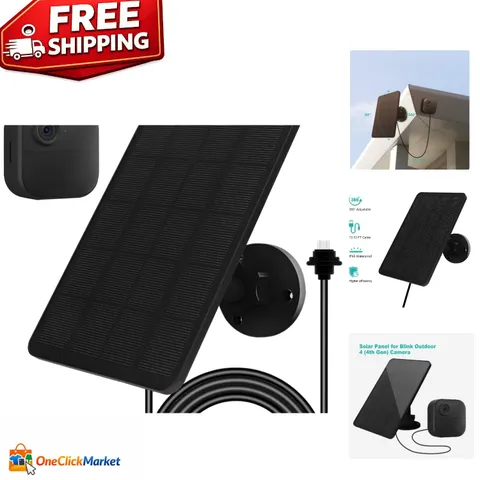 Solar Panel for Blink Camera - Weatherproof 4W Charger with Adjustable Mount
