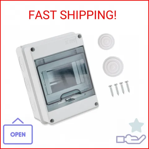 SYIZYEN 5 Way Circuit Breaker Box, IP65 Distribution Protection Box with Din Rai