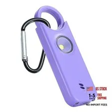 Personal Safety Alarm - 135dB Ultra Loud Siren with LED Strobe Light, Purple