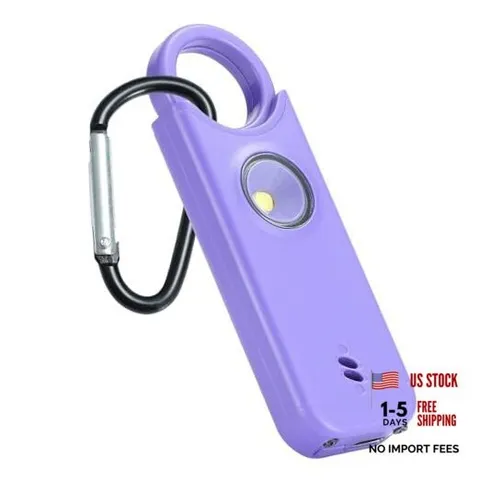 Personal Safety Alarm - 135dB Ultra Loud Siren with LED Strobe Light, Purple