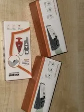Portable Door Lock & Door Stop and window Alarm Set, 120dB, Battery Powered
