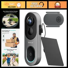 Wireless 5MP Solar-Powered Doorbell Camera, AI Motion & Package Detection, Easy