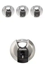Heavy Duty Outdoor Shrouded Padlock with Key, 2-3/4 In. Wide, 3 Pack
