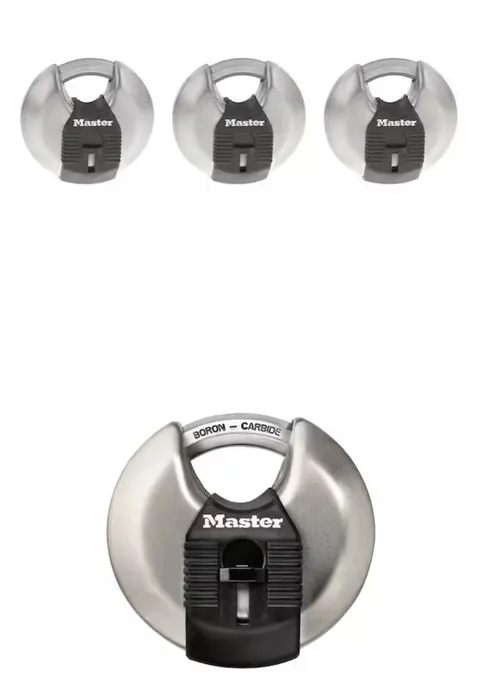 Heavy Duty Outdoor Shrouded Padlock with Key, 2-3/4 In. Wide, 3 Pack