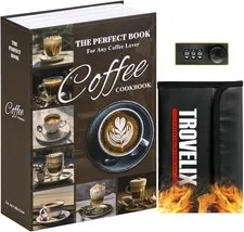 Book Safe with Combination Lock, Hidden Safe (9.5 x 6.2 x 2.2 Inch) with Firepro