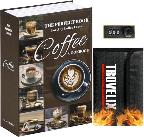 Book Safe with Combination Lock, Hidden Safe (9.5 x 6.2 x 2.2 Inch) with Firepro