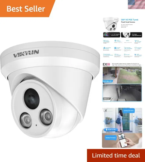 5MP PoE  Dome Camera with Night Vision & Human Detection -  Waterproof