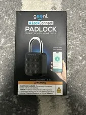Geeni LockConnect Padlock Smart Bluetooth Lock Waterproof Multi-Access - Black