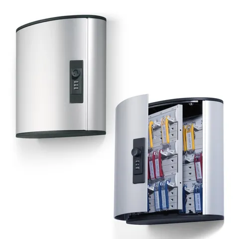 Durable Wall Mounted Secure Key Cabinet with Combination Lock, Holds 36 Key T...