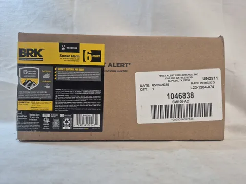 BRK SMI100-AC Smoke Alarm 6pk