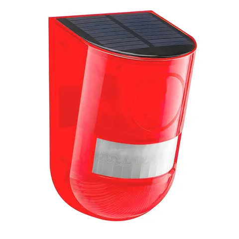 Solar Sound & Light Alarm Motion Sensor 110 Decibels Siren Sound Alert & 6LED...