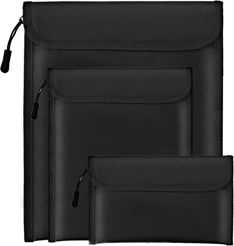3 Pack 2000�F Fireproof Document Bag Money Pouch Portable Files Bag for Cash