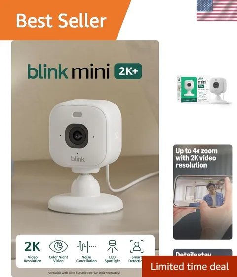 Mini 2K+ newest model – Plug-in Home & Pet Indoor Security Camera with 2K vid...