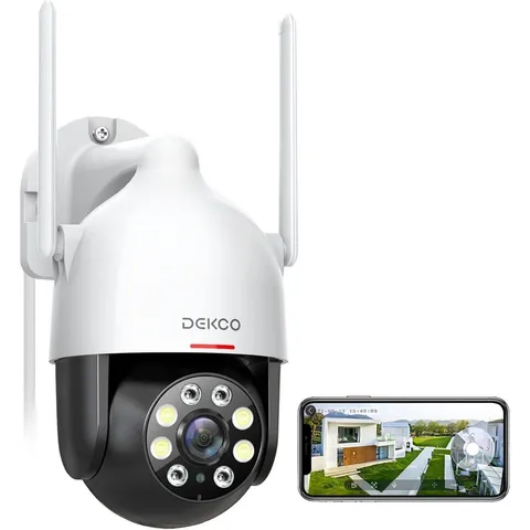 2K WiFi Security Camera Outdoor Indoor Dome Pan Tilt 360 Degree View 3MP Motion