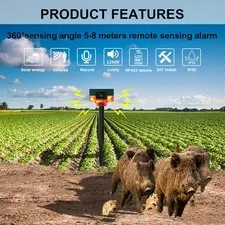 NEW For Farm Yard Solar Alarm LED Strobe Light Infrared Motion Sensor Detector