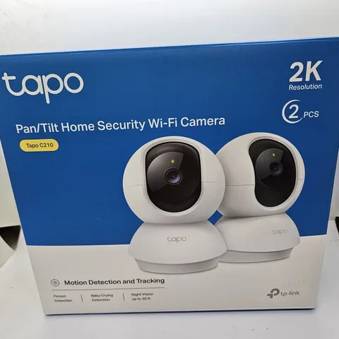 Tapo C210 2K Pan Tilt Security Camera  WiFi Indoor Home App 2 pack - Open Box