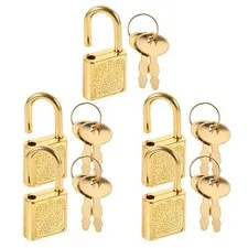 5Sets Small Iron Padlocks with Keys for Wooden Box Jewelry Cabinet Use