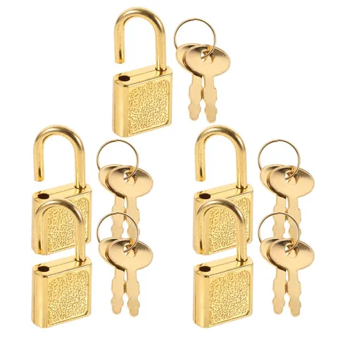 5Sets Small Iron Padlocks with Keys for Wooden Box Jewelry Cabinet Use