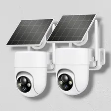 (2Pack)  2K Solar Security Cameras Wireless Outdoor 360° View Home Security WIFI